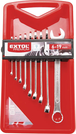 Chei Poligonale Combinate 6-19mm Extol Premium 6352 Crv 9 Bucăți