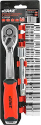 Set Chei cu Clichet cu Prelungitor Verke 12 Piese V39096