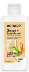 Agrado Shampoo Conditioner 2in1 Vegeterian Keratin & Aloe Vera Travel Size