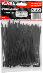 Set Legături Cablu Negre Verke V86300 100 Bucăți Set Legături Cablu Negre Verke V86300 100 Bucăți