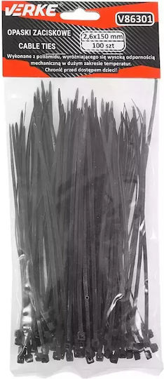 Set Legături Cablu Verke V86301 100 Buc 2.6x150 Mm