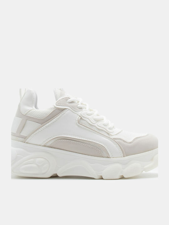 Damen Flatforms Sneakers Weiß