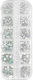 Beauty Salon Nail Case Strass Silver Iridescent 12 Slots