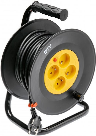 Högert Extension Reel Cord 3 x 1mm²/4m Black