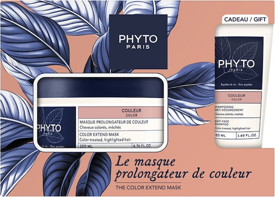 Phyto Color Hair Care Set for Color Protection for Coloured Hair with Shampoo & Mask