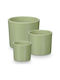 Ibergarden Set of 3 Ceramic Flower Pots Mint 14x14x23cm