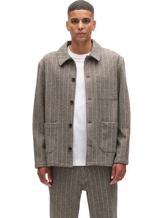 Langärmeliges Overshirt Gestreift Mehrfarbig