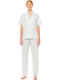 Pink Label Sommerliches Damen-Set Schlafanzug & Pyjamas für Damen Pastell Leopard