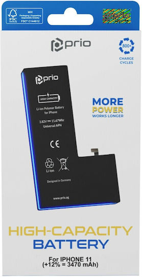 Prio Universal Apn Kompatibler Ersatzakku 3470mAh für Apple iPhone 11
