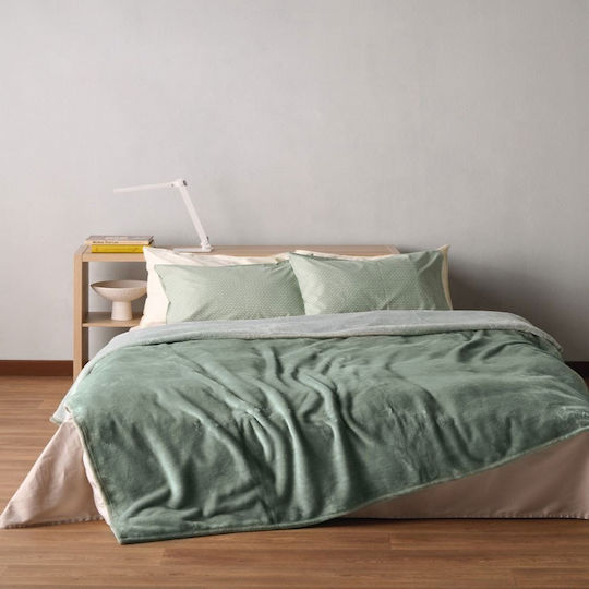 Kentia Yolanda Samtige Decke Halbdoppelt 180x220cm Grüne