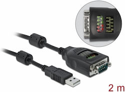 Delock Usb-a To Serial Rs-232 Db9 Ftdi Cable Led 2m Delock 90497