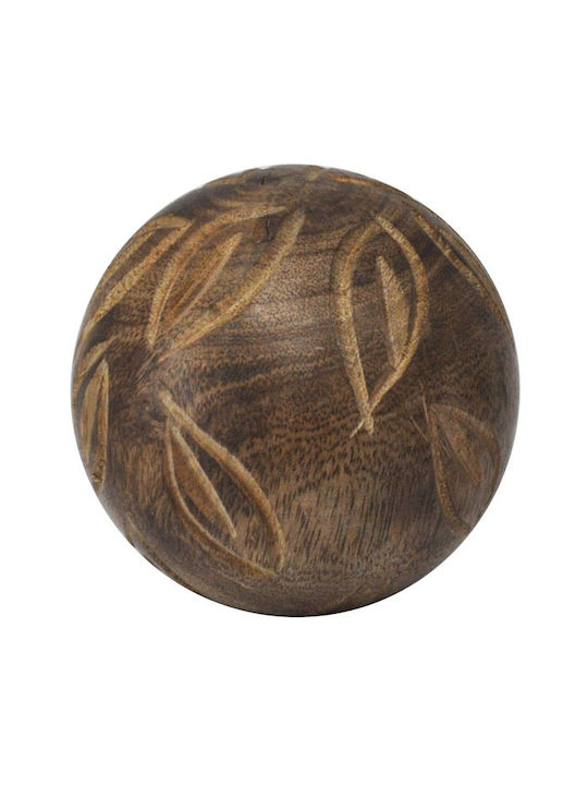 Glob Decorativ Din Lemn Maro 7x7cm Pol 5112294