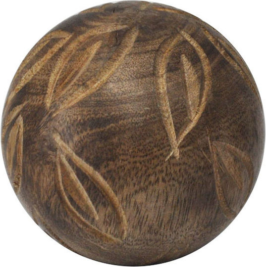 Decorative Wooden Brown Ball 7x7cm Pol 5112294