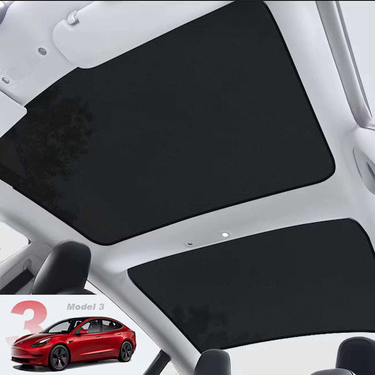 Auto-Sonnenschutz für Model 3 Glasdach Schwarz