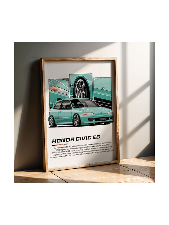 Poster Honda Civic Eg Cr030 30cm X 40cm Μαύρο Ξ...