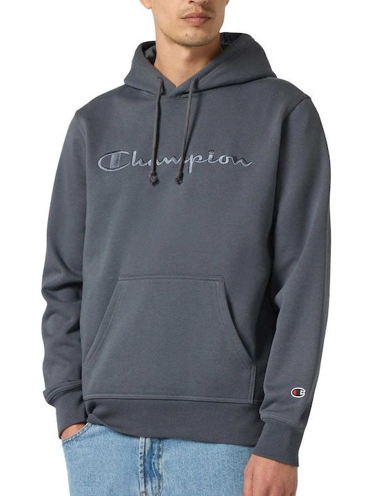 Champion Φούτερ με Κουκούλα Μαύρο