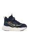 Spinosauro Kids Sneakers High Anatomic with Scratch & Lights Blue