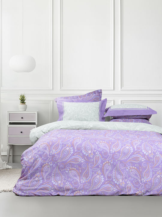 Nima Flow Σετ Σεντόνια Υπέρδιπλα 240x260εκ. Λιλά, Πράσινο (4τμχ)