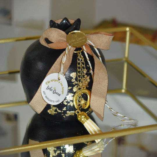 LiebeQueen Handmade Настолници Гоури Нар Черен Керамичен 9x9.5см 1бр