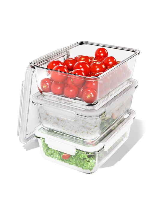 CLASSBACH Set Cutii de Prânz din Sticlă Transparente 20.5cm 3 Bucăți
