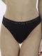 Hochtailliert Damen Slip mit Spitze Black