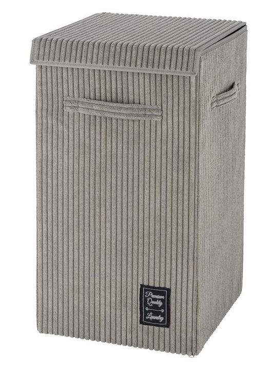 Wenko Stoff Wäschekorb 63lt mit Deckel 33x58x58cm Grau