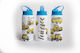 Lid Kids Water Bottle Stainless Steel with Straw Blue 360ml