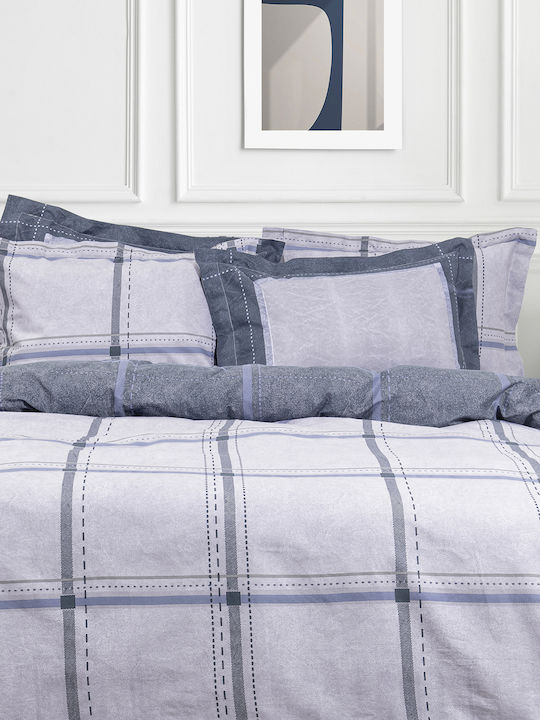 Nima Whilow Pillowcase Set Oxford Blue, Grey 52x72cm.