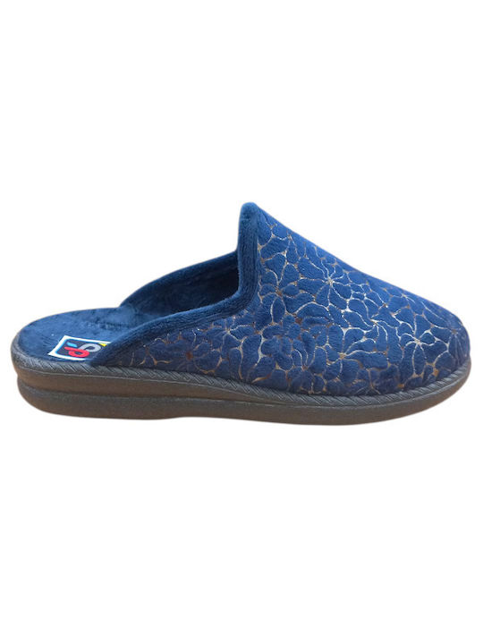 Sabino Winter Damen Hausschuhe Blau
