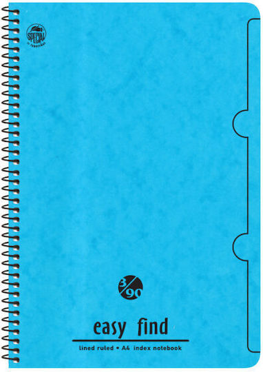 Typotrust Spiral Heft Geregelt A4 90 Blätter 3 Themen Easy Find Hellblau 1Stück