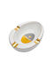 Zigarettenaschbecher Keramik 3er-Set Weiß/Gold Cohiba 19x15cm