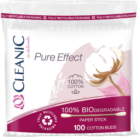 Cosmetic Cotton Ear Hygiene Sticks Cleanic 100 Pcs