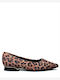 Damen Ballerinas Tierdruck Braun