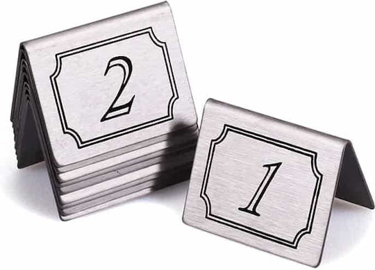 Inox 18/10 Tischschilder Set 21-30 6,5×6,5cm 1918