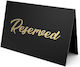 Acrylic Tabletop Signage Reserved Black Gold 10.5x6.5cm