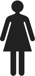 Πινακίδα Γυναίκα Wc Μαύρο Cvp 6x16εκ