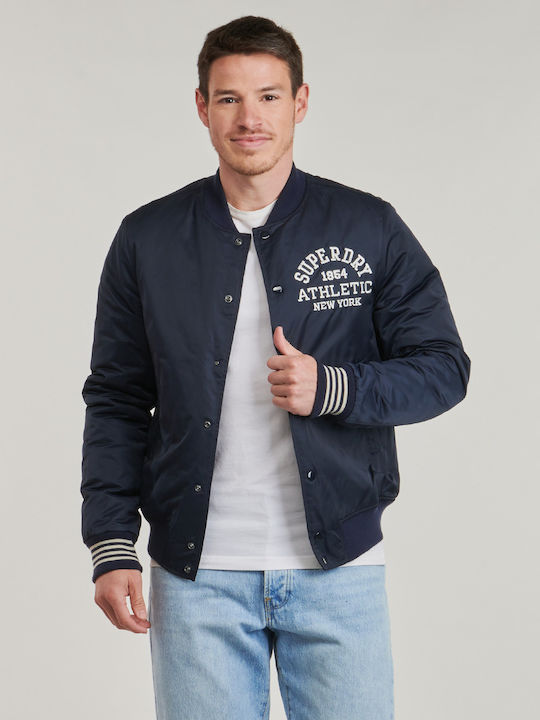 Superdry Varsity Bomber Κολλεγιακό Μπουφάν Μπλε