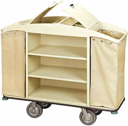Zimmerservice Inox Beigefarbener Zwei Wäschewagen 145x51x120cm