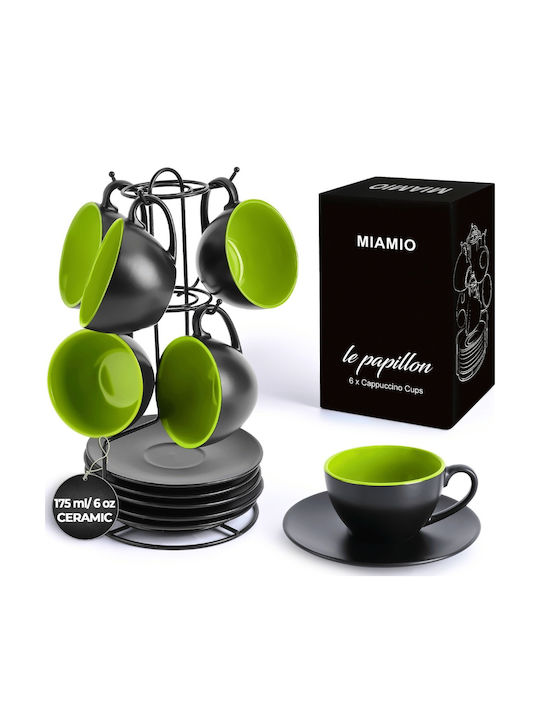Miamio Set Căni Cappuccino De ceramică Verzi 175ml 6buc
