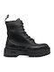 Leather Women's Ankle Boots Platform Black