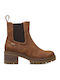 Leather Women's Ankle Boots Tabac Brown