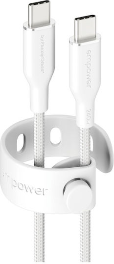 Empower by PanzerGlass Braided USB 2.0 Cable USB-C Male - USB-C 240W PD White 2m