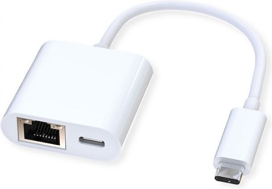 Roline Converter Ethernet male to USB-C female White 1pcs 12.02.1100-10