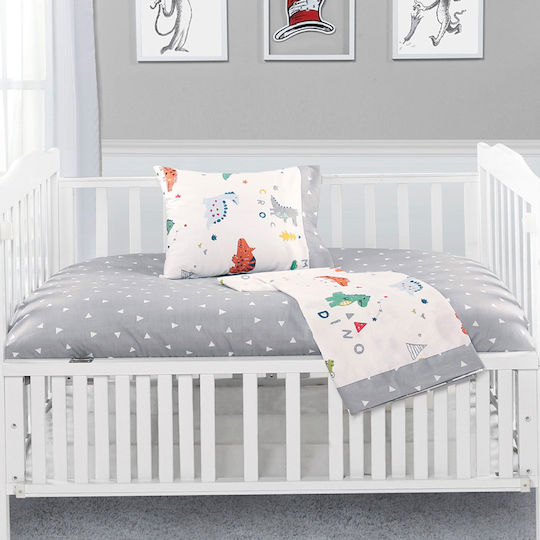 Beauty Home Комплект Бебешки Чаршафи За Количка Памучни с Ластик Сив 70x140бр