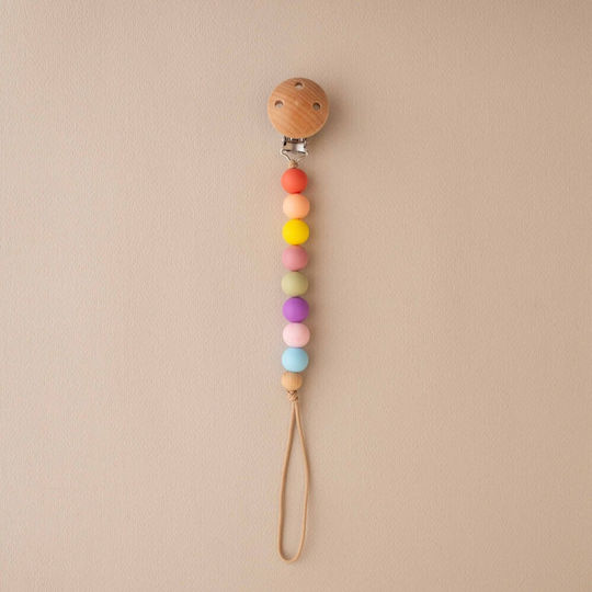 Nok Nok Pacifier Clip Lollipop with Silicone Beads Polychrome