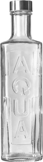 Uniglass Aqua Бутилка За Вода Стъклена С Винтов Капак Сребрист 1000ml