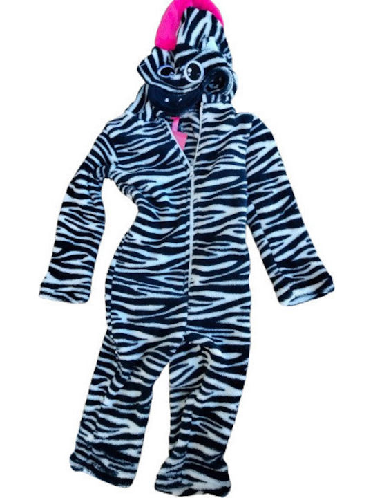 Dicalvo Kids' One-piece Pajamas Winter Fleece Zebra