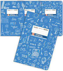 Doodle Ruled Notebook B5 50 Paper Sheets Light Blue