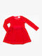 Kinderkleid Langärmelig Samt Red