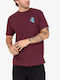 Screaming Hand Chest T-shirt Dark Cherry